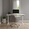 Homeroots Adjustable Natural and White Wood and Stainless Steel Rolling Computer Desk 528672 - alternate 6