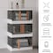 Home-Complete Set of 3 Collapsible Storage Bins 8.4 Gal Capacity Organizers with Lids, Double Doors, and Wheels ST-CLPBIN-LRG3 - alternate 4