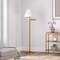 Homeroots 62" Gold And White Swing Arm Floor Lamp With White Fabric Empire Shade 523468 - alternate 8
