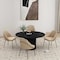 Manhattan Comfort Gracie Dining Chair in Tan and Black - Set of 4 4-DC100-BTN - alternate 1
