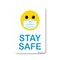 Signmission Public Safety, 10" Height, Rigid Plastic, 14" x 10", Stay Safe Smiley Face With Mask OS-NS-P-1014-25348 - alternate 1