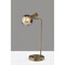 Homeroots 18" Antiqued Brass Metal Cylinder Desk Table Lamp With Gray Globe Shade With Starling LED Bulb 524633 - alternate 4