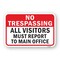 Signmission No Trespassing Visitors Report To Main Office, Heavy-Gauge Aluminum, 18" H, A-1824-24937 A-1824-24937 - alternate 1