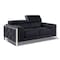 Homeroots 72in Black and Silver Italian Leather Loveseat 720582 - alternate 8