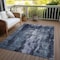 Homeroots 3' X 5' Navy Blue Black And Gray Abstract Washable Indoor Outdoor Area Rug 603167 - alternate 6