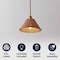 Jonathan Y Hattie 12 in. 1-Light Coastal Bohemian Metal and Woven Rattan LED Pendant Light, Gold Painting/Brown JYL5712A - alternate 4