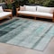 Homeroots 9' X 12' Teal Ombre Washable Non Skid Indoor Outdoor Area Rug 563689 - alternate 1