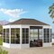 Sunjoy 12' x 16' Cape Blue Hardtop Screenhouse, White A102010800 - alternate 7