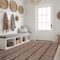 World Rug Gallery Bohemian Stripe Lines Shag Area Rug 4 ft x 6 ft Beige WR128BEIGE4X6 - alternate 1
