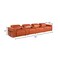 Homeroots 166" Camel Top Grain Leather Reclining Metal USB Sofa 720374 - alternate 7