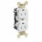 Leviton Straight Blade Receptacle, 5-15R, 15 A, 125V AC, Flush Mount, Self-Grounded M5262-W - alternate 1