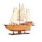 Homeroots 25" Wood Brown Solid Wood Hand Painted Model Boat Tabletop Sculpture 401202 - alternate 3