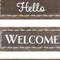 Homeroots 14" X 12" Brown And White Reversible Welcome Wood Wall Decor 636038 - alternate 4