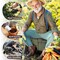 Pure Garden Rolling Garden Cart w/ Seat Plastic Storage w/ Bench & Interior Tool Tray Gardening Stool 50-LG1502 - alternate 9