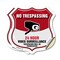 Signmission No Trespassing Shield Sign 24 Hour Video, 4 inch X 4 inch, Vinyl Decal, 2PK SHI-D-2PACK-4-420 - alternate 1