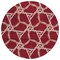 Homeroots 8' Burgundy And Gold Round Geometric Washable Indoor Outdoor Area Rug 613472 - alternate 7