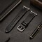 Elegani Vintage Oil Leather Band Compatible with Apple Watch 38mm, Black, Yellow Gold Buckle LOT2-BLK-YGD-38 - alternate 3