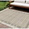 Homeroots 9' X 12' Ivory And Beige Striped Washable Indoor Outdoor Area Rug 610478 - alternate 1