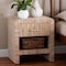 Bali & Pari Callan Bohemian Woven Natural Grasscloth Raffia 1-Drawer Nightstand 254-14035-ZORO - alternate 10