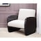 Homeroots 29" White And Black Linen Arm Chair 555646 - alternate 1