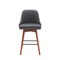 Homeroots 26" Gray and Wood Brown Faux Leather with Solid Wood Swivel Counter Height Bar Chair 534481 - alternate 6