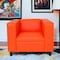 Homeroots 36" Orange and Black Faux Leather Club Chair 530521 - alternate 5