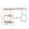 Homeroots Modern Geo Beech Home Office Table With Storage Shelves 475979 - alternate 5
