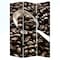 Homeroots 72" Brown Canvas Folding Three Panel Screen Room Divider 274630 - alternate 4