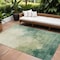 Homeroots 9' X 12' Green And Ivory Abstract Washable Indoor Outdoor Area Rug 604795 - alternate 1