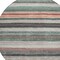 Homeroots 8' Pale Aqua Copper And Taupe Round Striped Washable Indoor Outdoor Area Rug 618264 - alternate 6