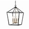 Jonathan Y Pagoda 16" 4-Light Classic Traditional Metal Cage Lantern LED Pendant, Oil Rubbed Bronze/Brass Gold JYL7437D - alternate 1