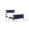 Homeroots Blue and Walnut Reversible Inlaid Panels Solid Wood Full Bed Frame 530213 - alternate 5