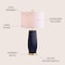 Jonathan Y Roman 28.5" Ceramic LED Table Lamp, Navy JYL5045A - alternate 7