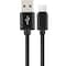 Sanoxy Braided USB-A-USB Type C Fast Charging Data Sync USB-C to USB-A 2.0 Cable 6ft Black SNX-CABLE6 - alternate 4