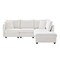 Homeroots 79" White Fabric Modular Sleeper Sofa With Ottoman 568300 - alternate 1