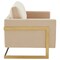 Leisuremod Lincoln Upholstered Velvet Loveseat with Gold Frame, Beige LA55BG - alternate 6