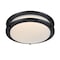 Westinghouse Lauderdale 11in 23W LED Indoor Flush Mount, Color Temp Select, Matte Black, Frosted Acrylic 6136100 - alternate 1