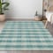 Homeroots 5' X 8' Teal Blue And Ivory Plaid Washable Indoor Outdoor Area Rug 595512 - alternate 6