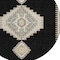 Homeroots 8' Black Gold And Gray Round Oriental Washable Indoor Outdoor Area Rug 598384 - alternate 5
