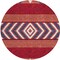 Homeroots 8' Red White And Navy Blue Round Southwestern Washable Indoor Outdoor Area Rug 613947 - alternate 8