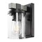 Jonathan Y Bungalow 4.5" 1-Light Iron/Seeded Glass Rustic Farmhouse LED Vanity Light, Black/Gray Oak Wood Finish JYL7507B - alternate 1