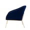 Homeroots 31" Navy Blue And Gold Velvet Barrel Chair 534133 - alternate 7