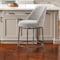 Homeroots 24" Gray and Black Fabric and Steel Counter Height Swivel Bar Chair 555682 - alternate 7