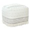 Homeroots 18" Cream Cotton Striped Pouf Ottoman 534100 - alternate 8