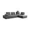Homeroots Gray Fabric L Shaped Two Piece Sofa and Chaise Sectional 473577 - alternate 1
