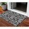 Homeroots 3' X 5' Black Gray And Ivory Abstract Washable Indoor Outdoor Area Rug 602467 - alternate 1