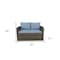 Homeroots Six Piece Outdoor Gray Wicker Sofa Seating Group with Light Blue Cushions 558554 - alternate 6