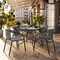 Flash Furniture Square Metal Table, Sqr w/Rattan Chairs, Gray, 28", Aluminum, Glass, Metal, Plastic, Rattan, Clear TLH-073SQ-037GY4-GG - alternate 12