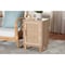 Baxton Studio Maclean Mid-Century Rattan and Natural Brown Finished Wood 1-Door Nightstand 199-12315-ZORO - alternate 7