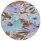 Homeroots 8' Taupe And Lilac Round Floral Washable Indoor Outdoor Area Rug 611000 - alternate 5